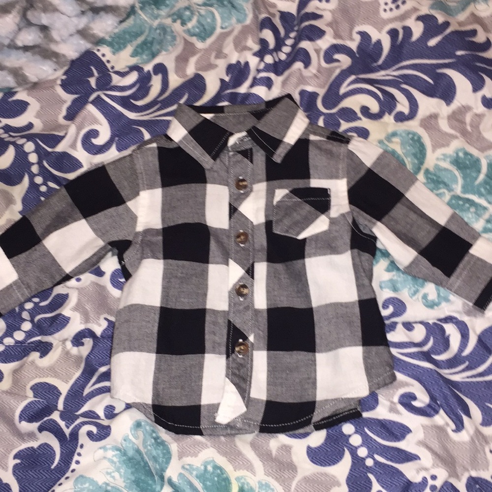 Baby long sleeve plaid dress shirt